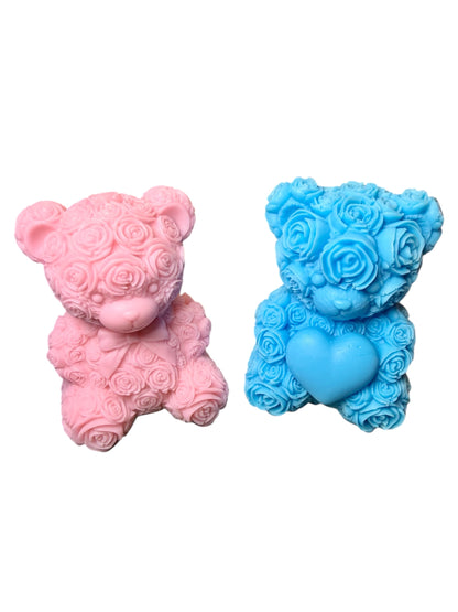 Rose Teddy Bear Soap for Baby Showers or Birthday Party Favors - Goats Milk and Natural Ingredients - Personalization Available  1.8 oz